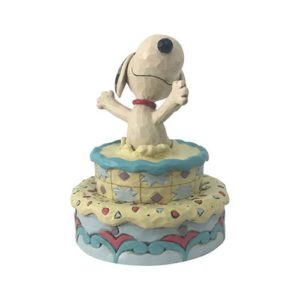 Peanuts Snoopy Jumping Out Birthday Cake by Jim Shore Statue