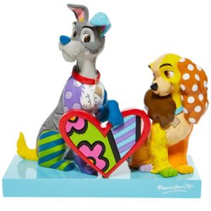 Disney Lady and the Tramp by Romero Britto Statue
