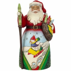 Crayola Santa with Sled Scene Christmas by Jim Shore Statue