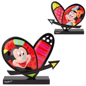 Disney Mickey Mouse and Minnie Heart Statue by Romero Britto