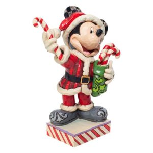 Disney Traditions Santa Mickey Mouse with Candy Canes Statue