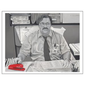 Office Space Milton Waddams Damien Friesz Paper Giclee Print