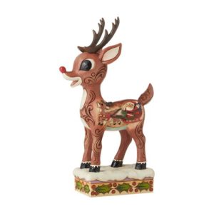 Rudolph Red-Nosed Reindeer Rudolph with Sleigh Scene Statue
