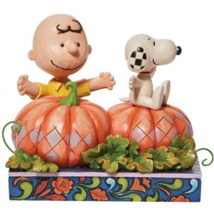 Peanuts Charlie Brown and Snoopy In Pumpkin Patch Statue