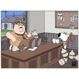 Family Guy Sheriff and Deputy Paper Giclee Print