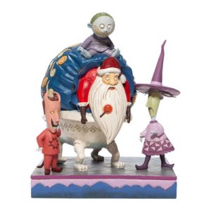 Disney Traditions NBX Lock Shock & Barrel with Santa Statue