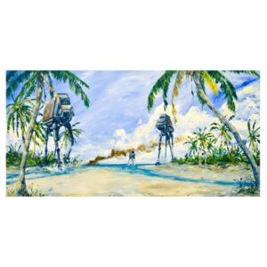 Star Wars Rogue One AT-ACT on the Shore Canvas Giclee Print