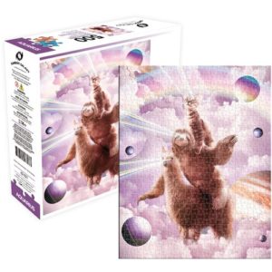 Random Galaxy Laser Eyes Cat Sloth Llama 500-Piece Puzzle