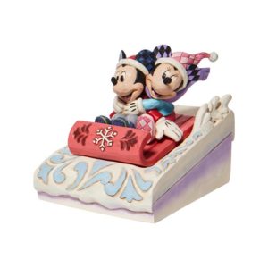 Disney Traditions Mickey & Minnie Sledding Jim Shore Statue