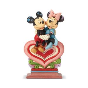 Disney Traditions Mickey and Minnie Sitting on Heart Statue