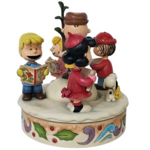 Peanuts Charlie Brown and Friends Around Christmas Statue