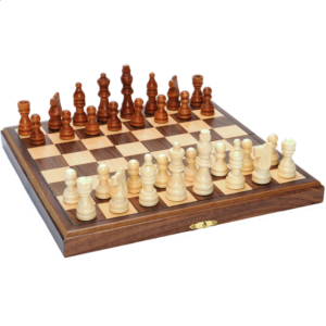 Wood Folding Chess Set – 11 inch Walnut