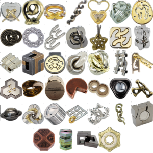 Levels 4-6: a set of 35 Hanayama Metal Puzzles