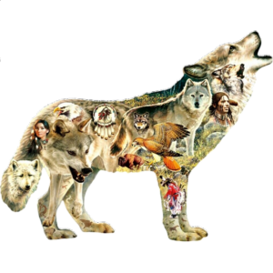 Native American Wolf – Shaped Jigsaw Puzzle