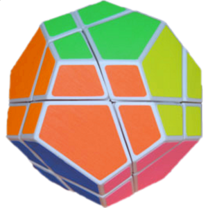 Skewb Ultimate White Body With 6 Color Fluorescent Stickers