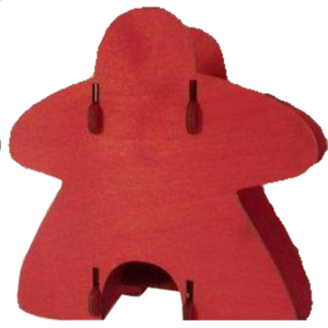 Knockdown Meeple Dice Tower – Red