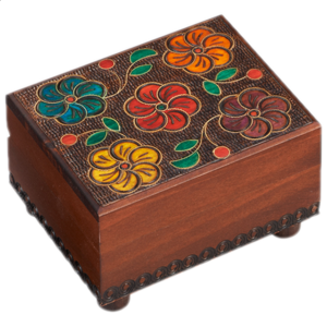 Wooden Floral Puzzle Box