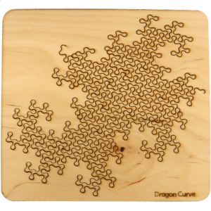 Wooden Fractal Tray Puzzle – Dragon Curve