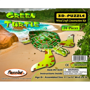 Green Turtle – Illuminated 3D Wooden Puzzle