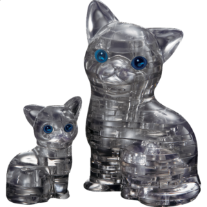 3D Crystal Puzzle – Cat & Kitten (Black)