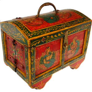 Half Round Jewelry Puzzle Box – Colored Design #1