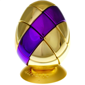 Metalised Egg 3x3x3 – Gold with Purple Stripe