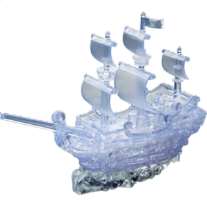 3D Crystal Puzzle Deluxe – Pirate Ship (Clear)