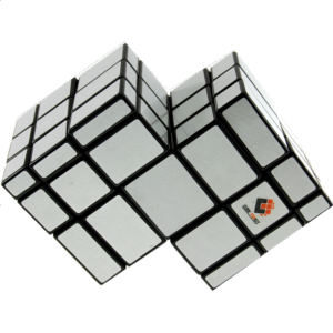 Mirror Double Cube – Black Body with White Labels
