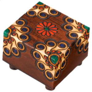 Wooden Floral Puzzle Box #2