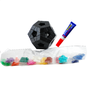 DIY 12 Color Tiled Holey Megamix – black body with glue