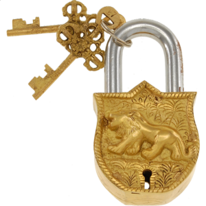 Brass Puzzle Trick Padlock – Lion
