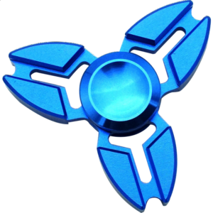 Metal Ox Horn Tri Spinner Anti-Stress Fidget Toy – Blue