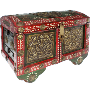 Half Round Jewelry Puzzle Box – Colored Design #3