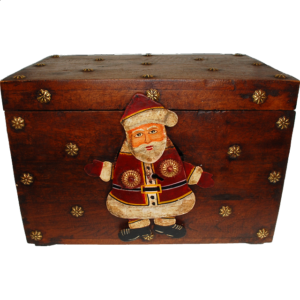 Wooden Gift Box with Iron Santa Lock