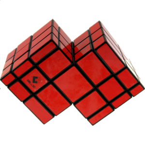 Mirror Double Cube – Black Body with Red Labels
