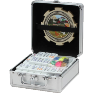 Double 15 Numeral Mexican Train Dominoes with Aluminum Case