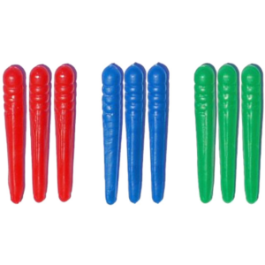 Cribbage Pegs – 9 Piece Plastic (3 Colors)