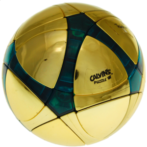 Traiphum Megaminx Ball -Metallized Gold embedded Clear Jade Blue