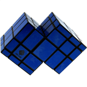 Mirror Double Cube – Black Body with Blue Labels