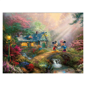 Thomas Kinkade: Disney – Mickey & Minnie Sweetheart bridge
