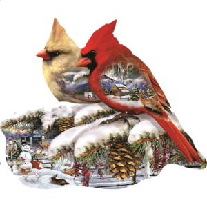 Winter Cardinals – Shaped Puzzle