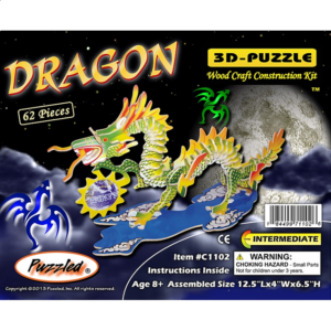 Dragon – Small – Illuminated 3D Wooden Puzzle