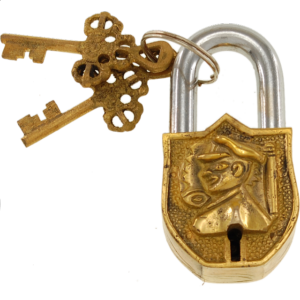 Brass Small Figure Padlock – Regular Lock