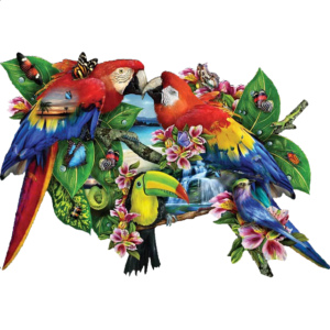 Parrots In Paradise – Shaped Jigsaw Puzzle