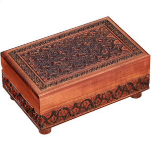 Brown Carved Puzzle Box