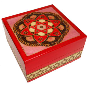 Star of David & Flower Secret Box – Red