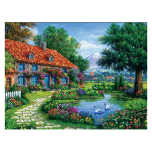 Arturo Zarraga: Cottage With Swans