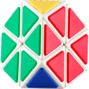 Tiled Tetraminx with White Body with glue