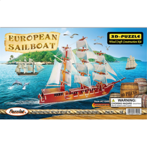 European Sailing Boat – Illuminated 3D Wooden Puzzle