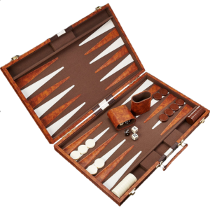 18 inch Backgammon Set – Brown and White